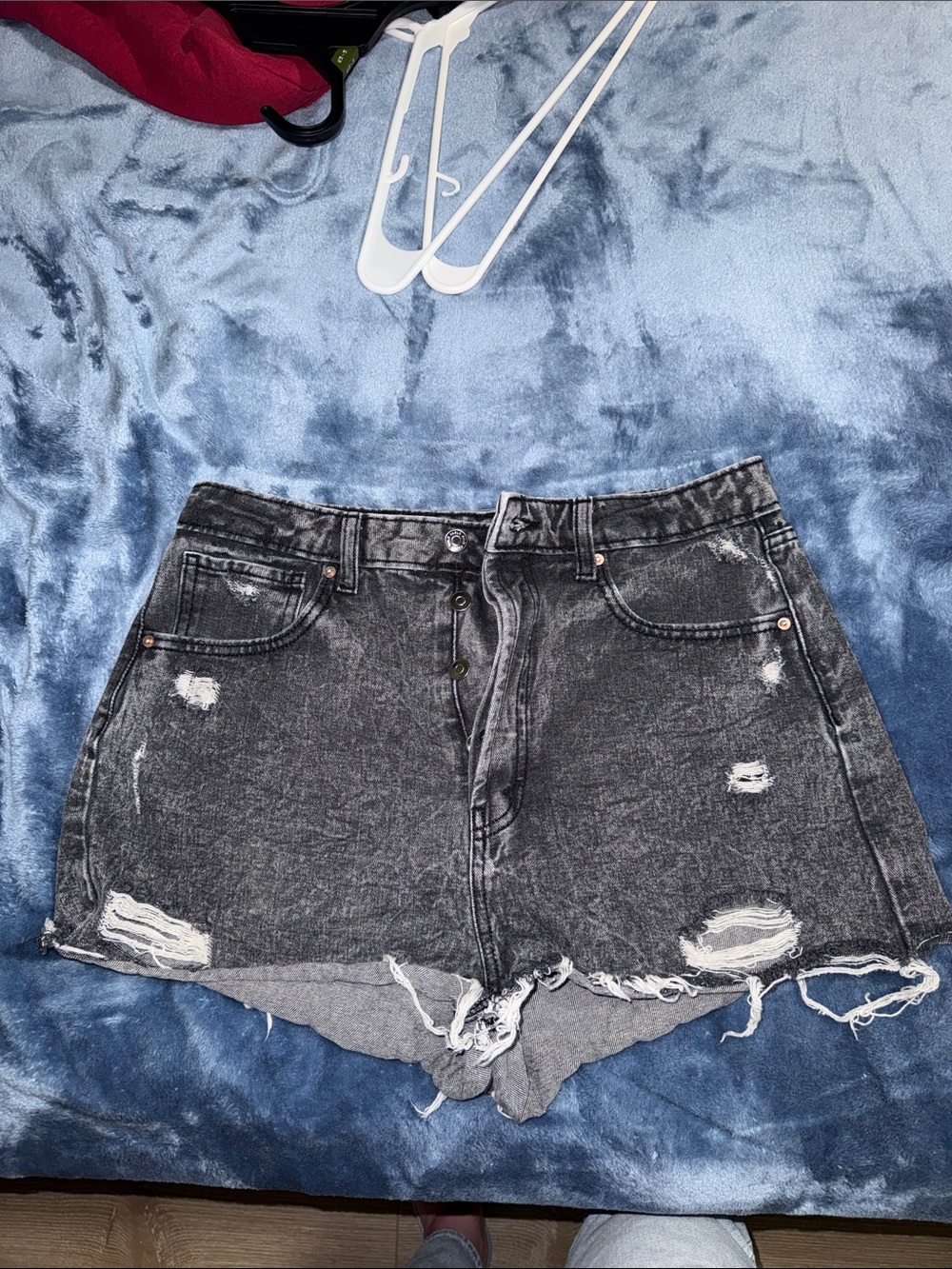 wild fable Washed Black Distressed Denim Shorts